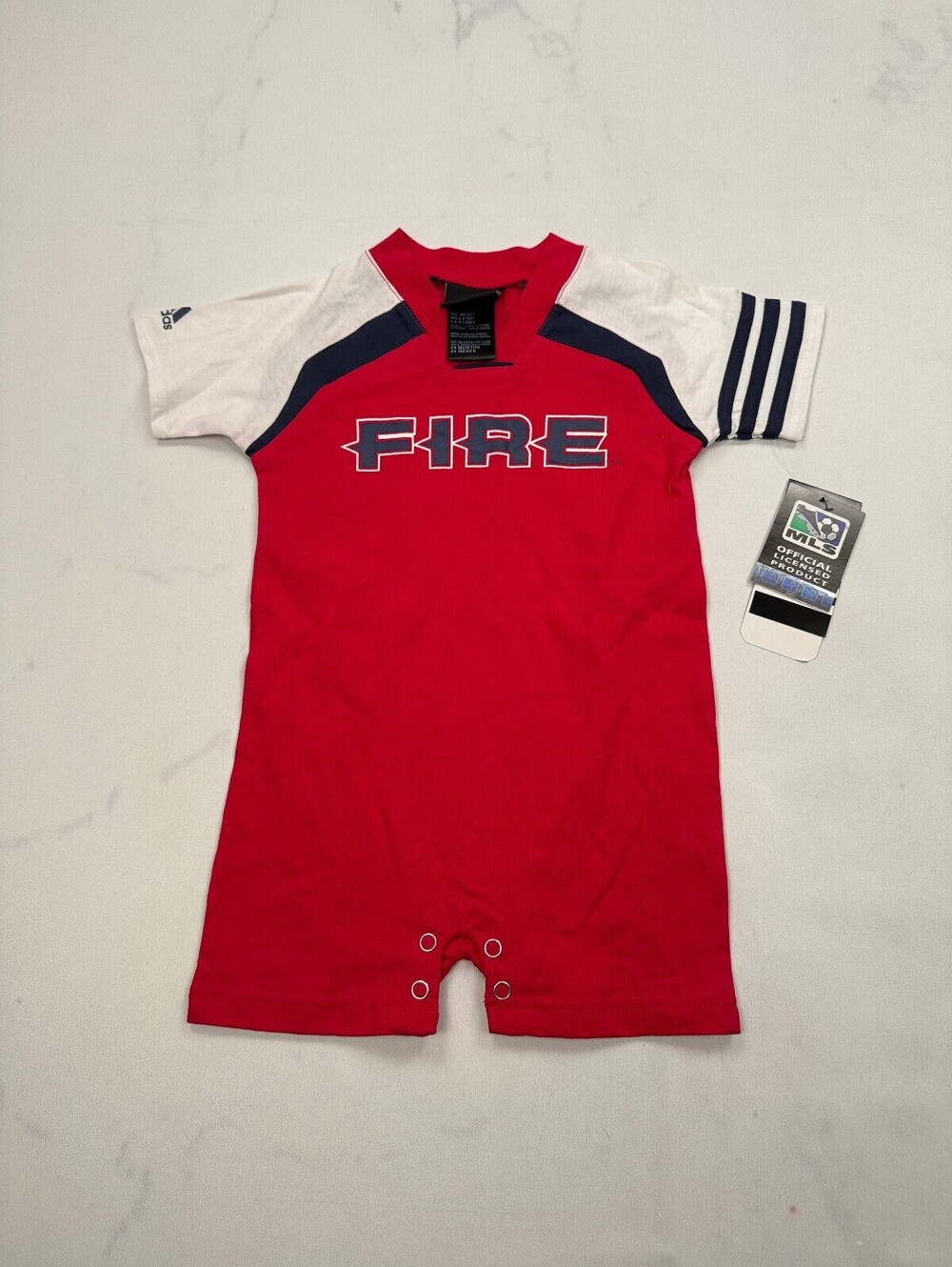 Adidas Chicago Fire One-Piece Red Modern Classic Graphic - Boys 24 Months